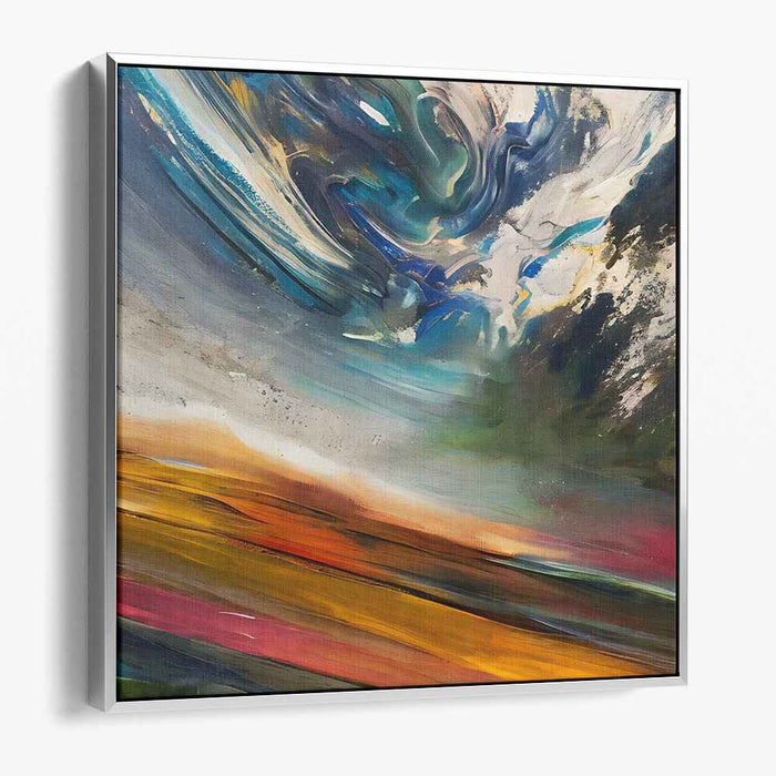 Vibrant Earth Symphony: Abstract Expressionist Landscape Canvas Art
