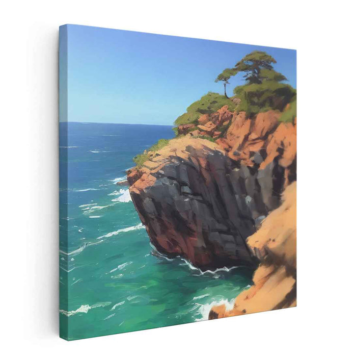 Seaside Escarpment: Coastal Cliffside Canvas Art Print