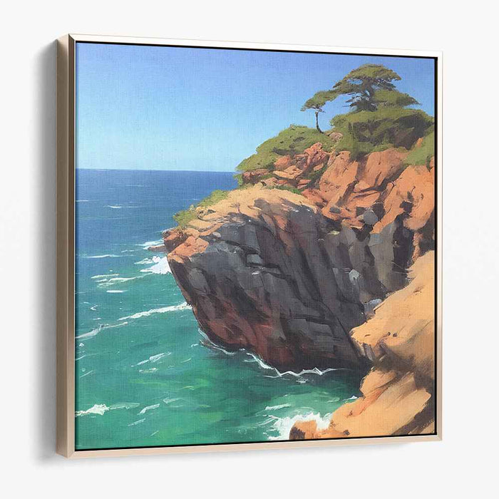 Seaside Escarpment: Coastal Cliffside Canvas Art Print