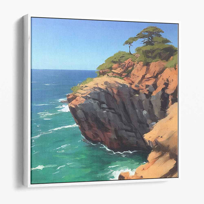 Seaside Escarpment: Coastal Cliffside Canvas Art Print