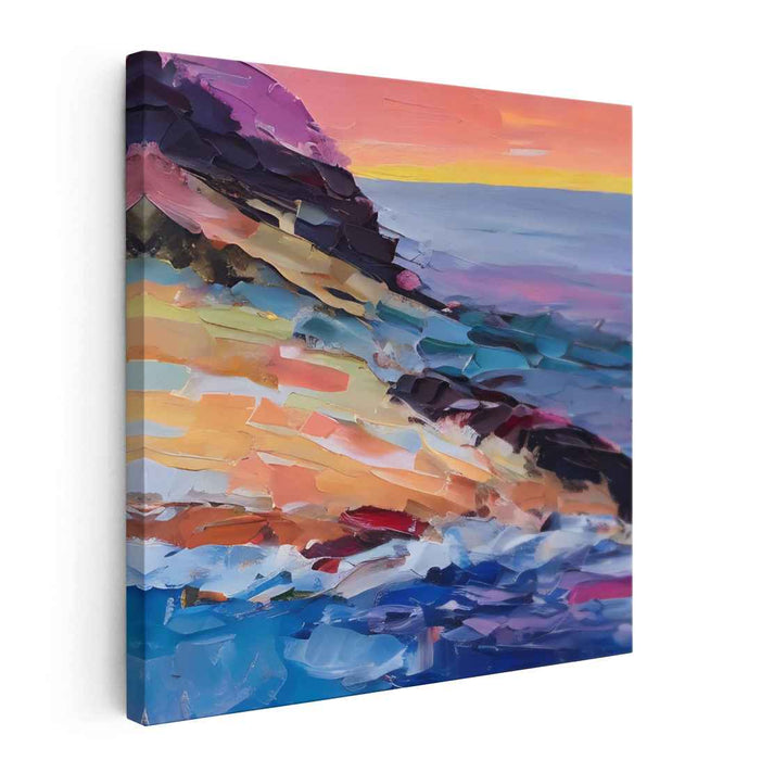 Ocean Swirls: Impasto Coastal Canvas Art