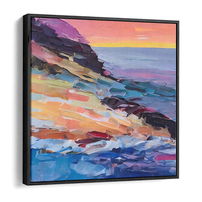 Ocean Swirls: Impasto Coastal Canvas Art