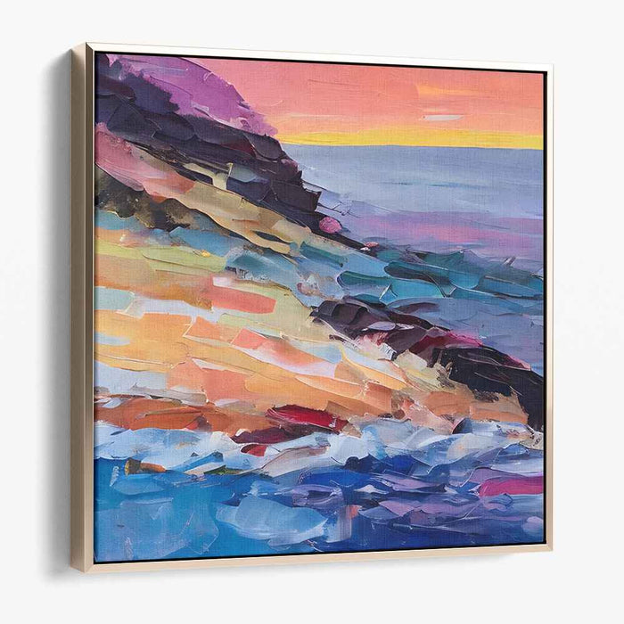 Ocean Swirls: Impasto Coastal Canvas Art