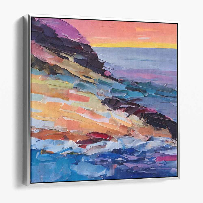 Ocean Swirls: Impasto Coastal Canvas Art