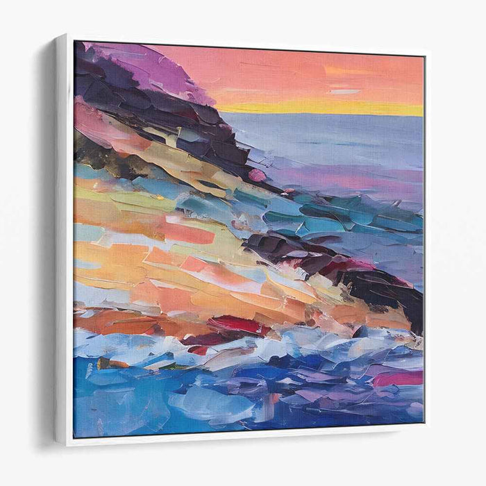 Ocean Swirls: Impasto Coastal Canvas Art