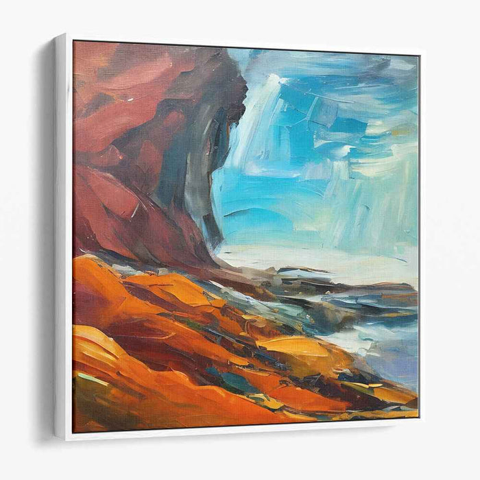 Cascading Elegance: Vivid Impressionist Waterfall Landscape Canvas Art