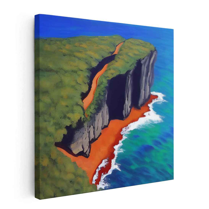 Sky Surfing Serenity: A Vibrant Aerial Seascape Canvas Print