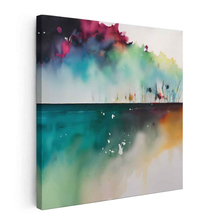 Ripple Symphony Mirage: Abstract Watercolor Reflections Canvas Art