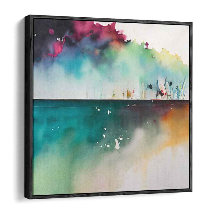 Ripple Symphony Mirage: Abstract Watercolor Reflections Canvas Art