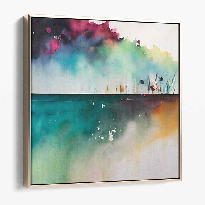 Ripple Symphony Mirage: Abstract Watercolor Reflections Canvas Art