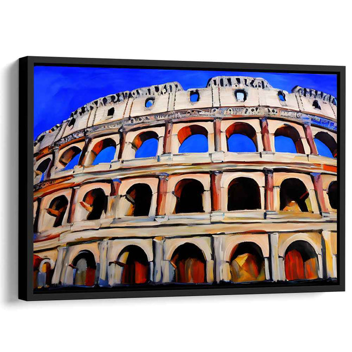 Timeless Heritage Lines: Vibrant Historical Architectural Canvas Art Print