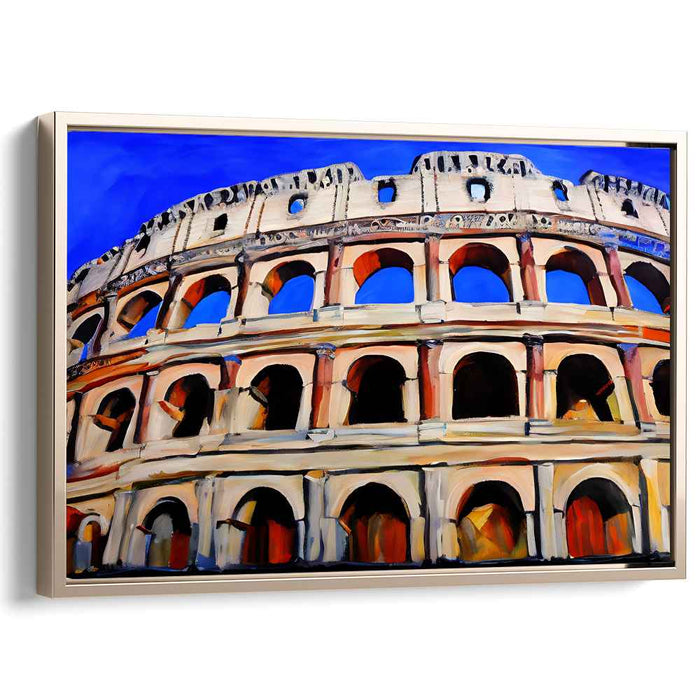 Timeless Heritage Lines: Vibrant Historical Architectural Canvas Art Print