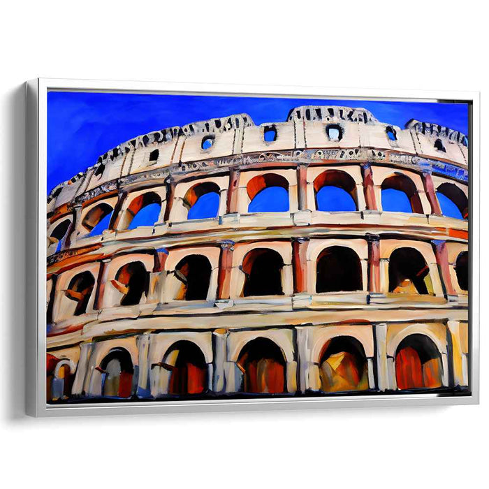 Timeless Heritage Lines: Vibrant Historical Architectural Canvas Art Print