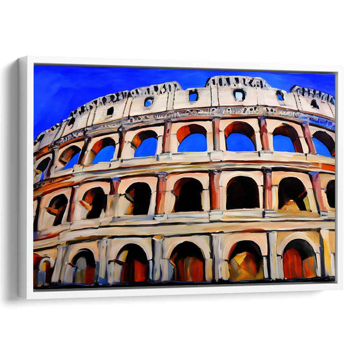 Timeless Heritage Lines: Vibrant Historical Architectural Canvas Art Print