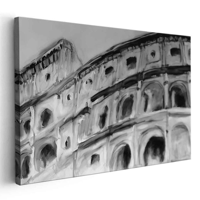 Spectral Shadows Arena: Monochrome Colosseum Art Print