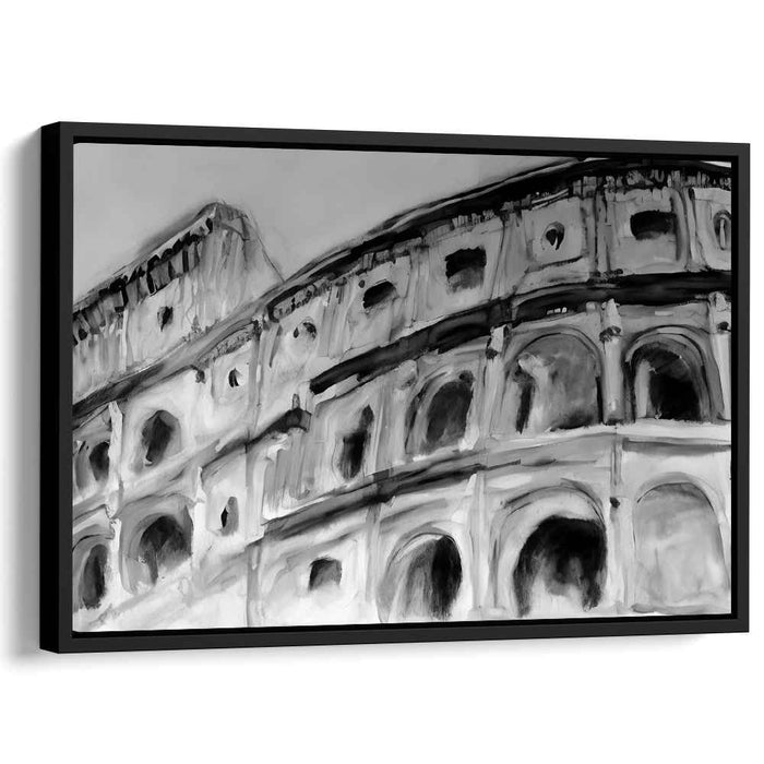 Spectral Shadows Arena: Monochrome Colosseum Art Print