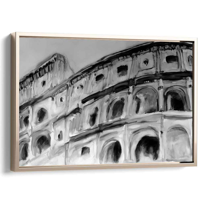 Spectral Shadows Arena: Monochrome Colosseum Art Print