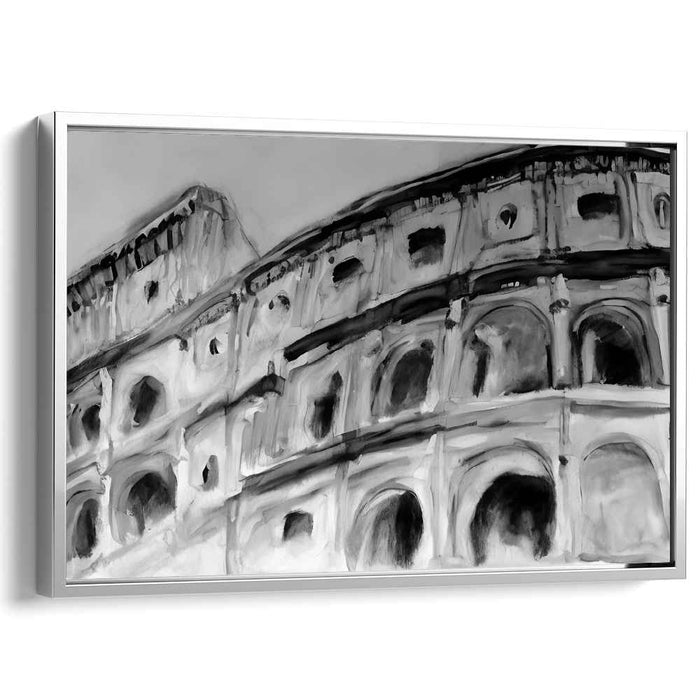 Spectral Shadows Arena: Monochrome Colosseum Art Print