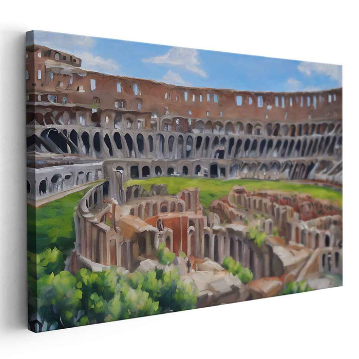 Eternal Roar Revealed: The Colosseum in Rome Canvas Art Print