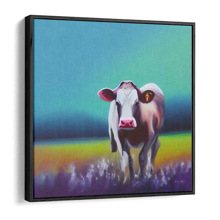 Whimsical Pastures: Surreal Cow Canvas Art Print