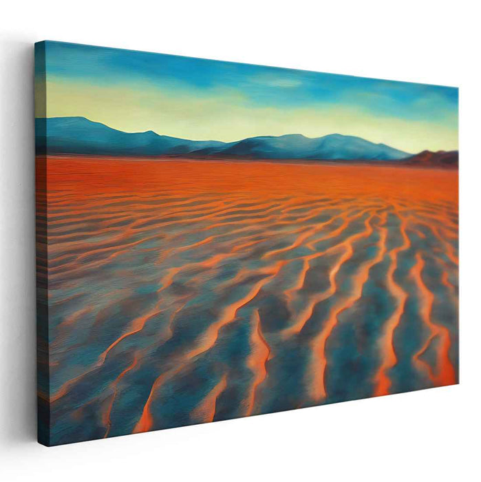Eternal Desert Horizon: Expansive Sand Dunes Under Azure Skies Canvas Art Print