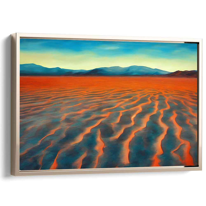 Eternal Desert Horizon: Expansive Sand Dunes Under Azure Skies Canvas Art Print