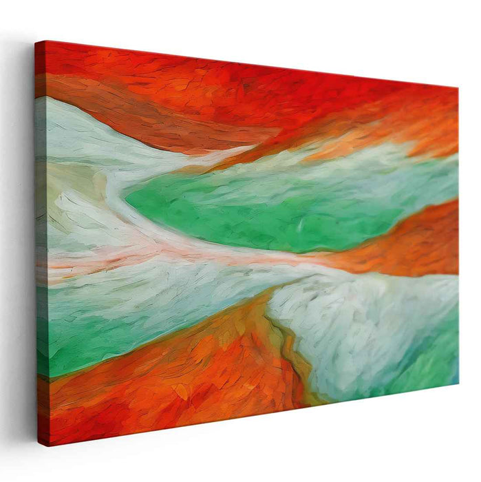 Nature's Chromatic Rebellion: Abstract Interpretation of Nature's Fury Canvas Art