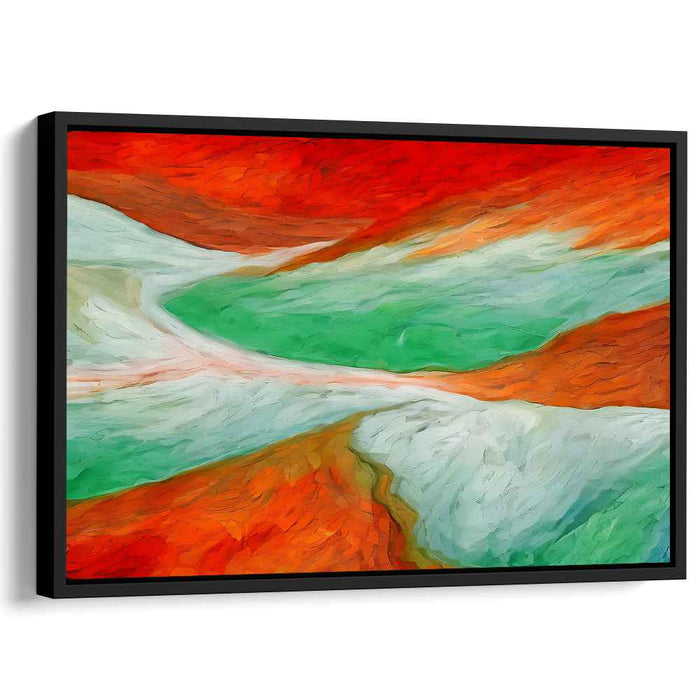 Nature's Chromatic Rebellion: Abstract Interpretation of Nature's Fury Canvas Art