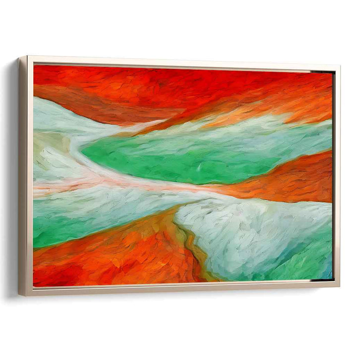 Nature's Chromatic Rebellion: Abstract Interpretation of Nature's Fury Canvas Art