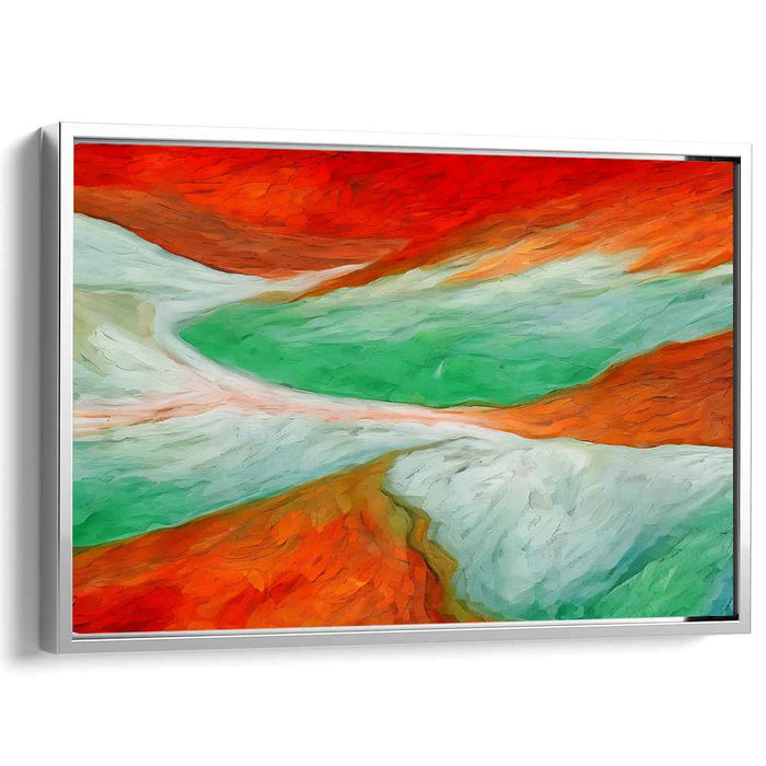 Nature's Chromatic Rebellion: Abstract Interpretation of Nature's Fury Canvas Art