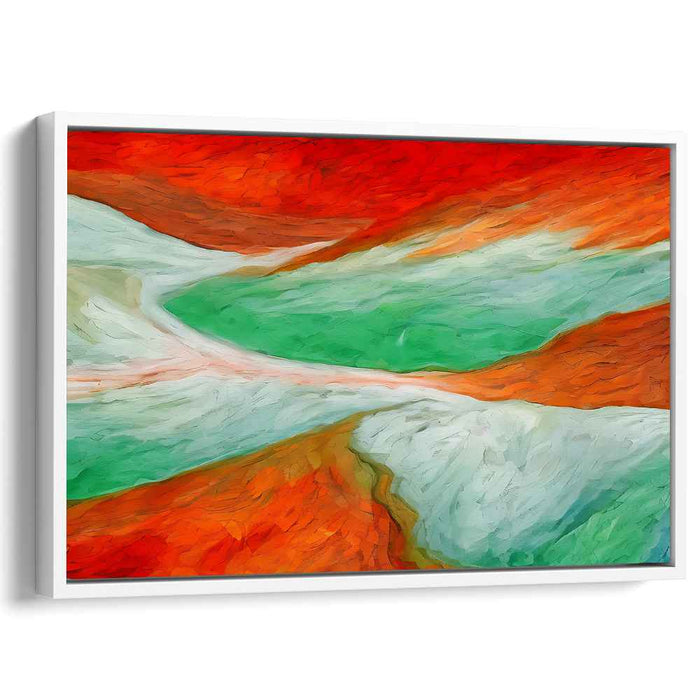 Nature's Chromatic Rebellion: Abstract Interpretation of Nature's Fury Canvas Art