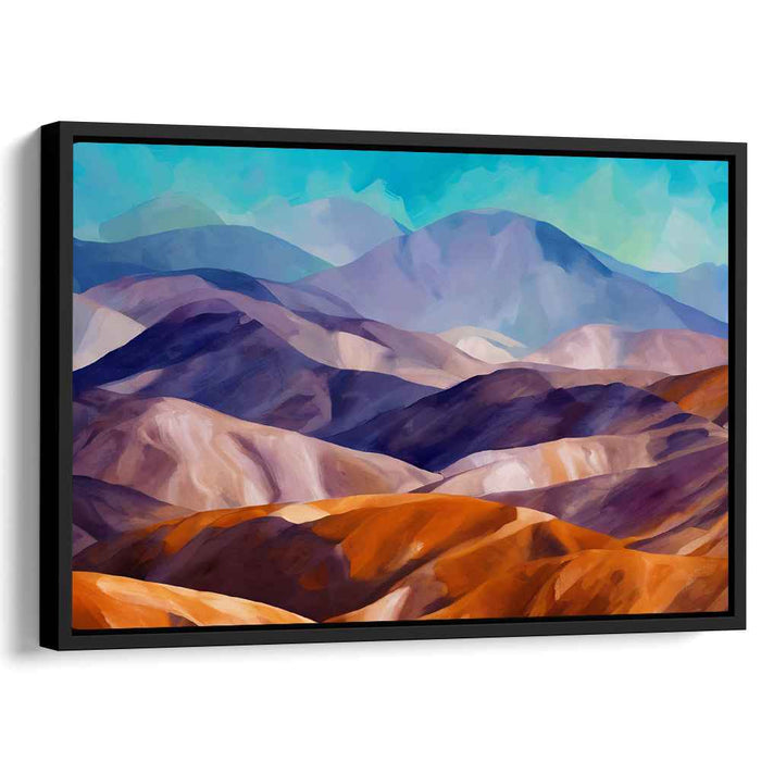 Chroma Peaks Dance Across Horizon: Colorful Abstract Mountain Landscape Canvas Art Print