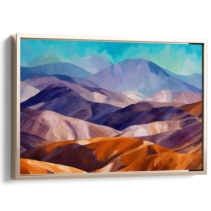 Chroma Peaks Dance Across Horizon: Colorful Abstract Mountain Landscape Canvas Art Print