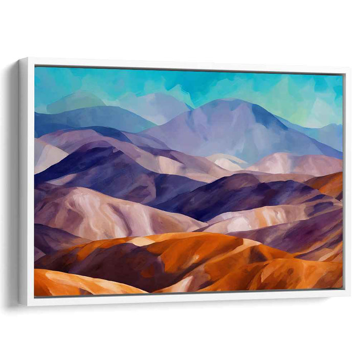 Chroma Peaks Dance Across Horizon: Colorful Abstract Mountain Landscape Canvas Art Print