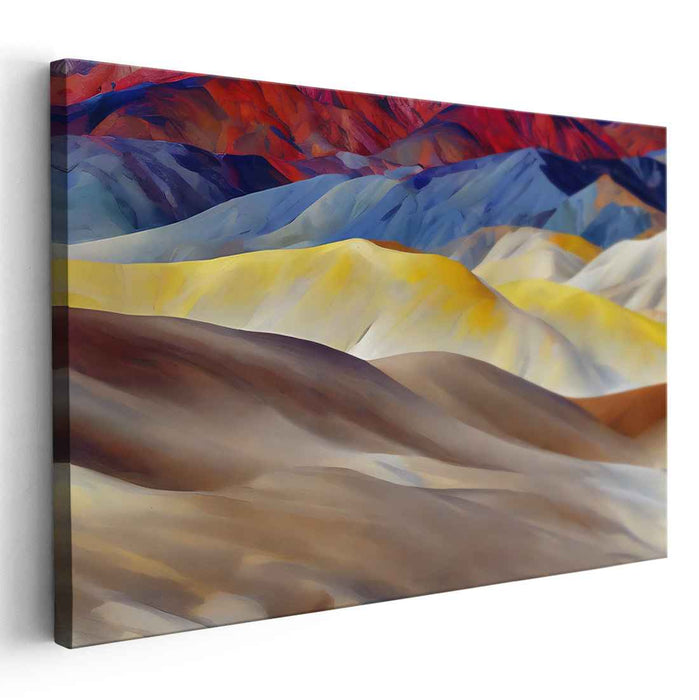 Whimsical Spectrum Dreamland: Abstract Colorful Landscape Canvas Art Print