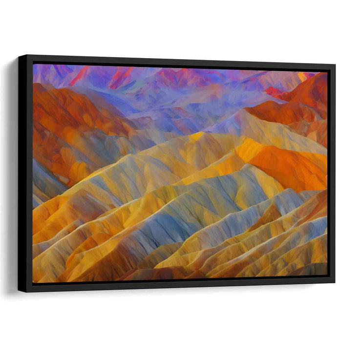 Blaze and Chill: Abstract Landscape in Fiery Oranges and Cool Blues