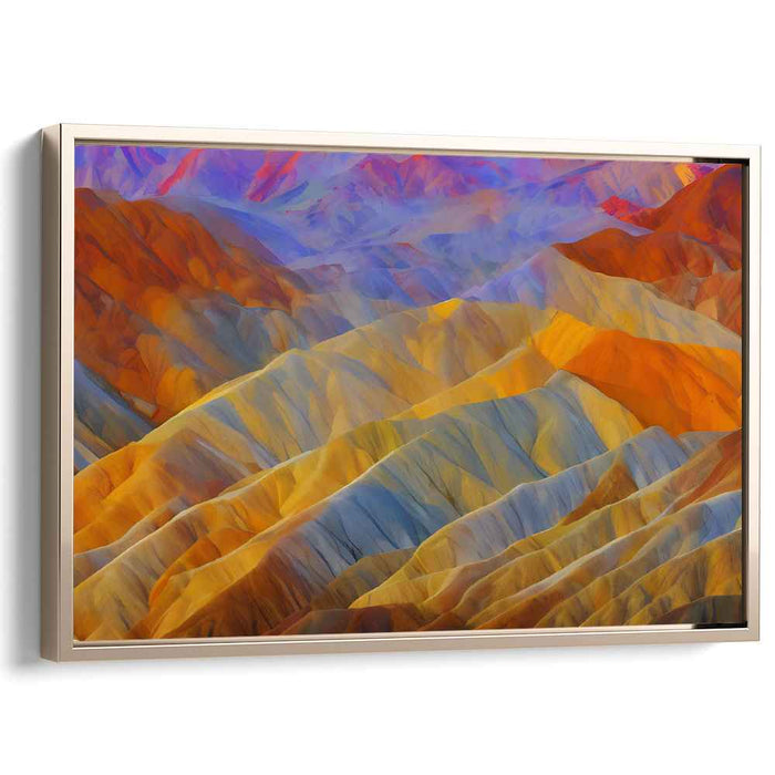 Blaze and Chill: Abstract Landscape in Fiery Oranges and Cool Blues