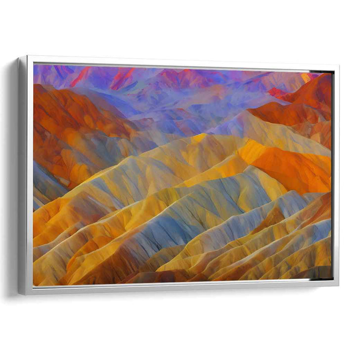 Blaze and Chill: Abstract Landscape in Fiery Oranges and Cool Blues