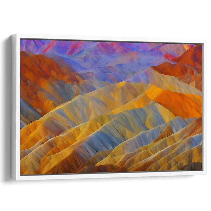 Blaze and Chill: Abstract Landscape in Fiery Oranges and Cool Blues
