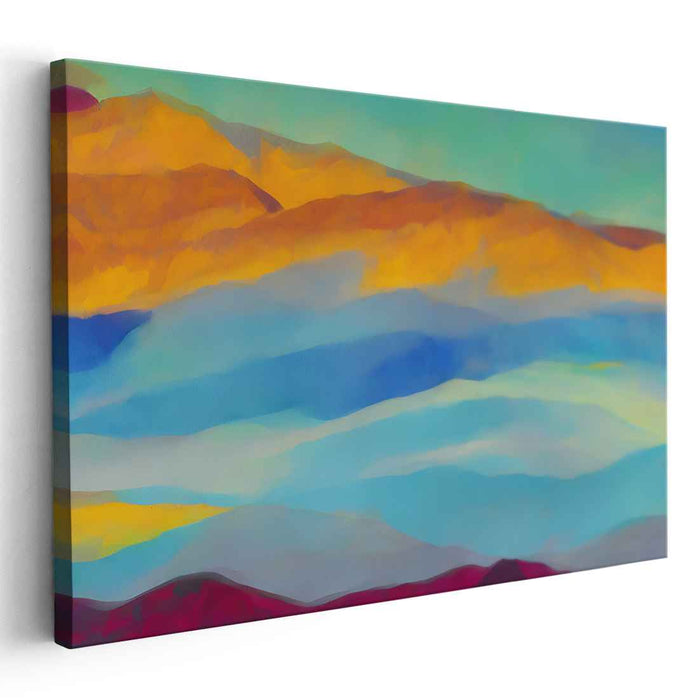 Chaos Peaks Canvas Symphony: Abstract Expressionist Mountain Landscape Canvas Art
