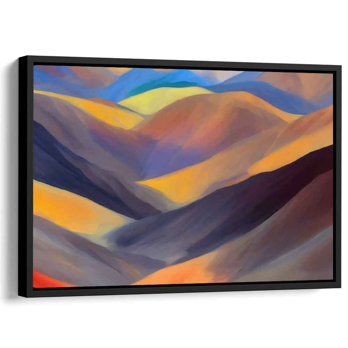 Colorful Echoes in the Meadow: Vibrant Hills and Valleys Canvas Art Print