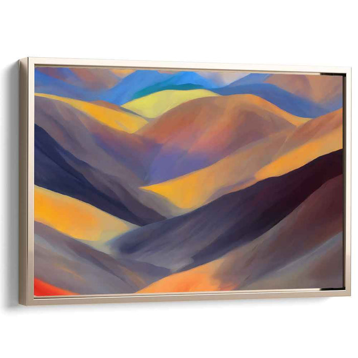 Colorful Echoes in the Meadow: Vibrant Hills and Valleys Canvas Art Print