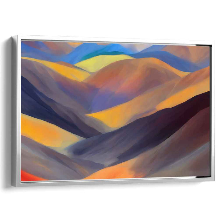 Colorful Echoes in the Meadow: Vibrant Hills and Valleys Canvas Art Print