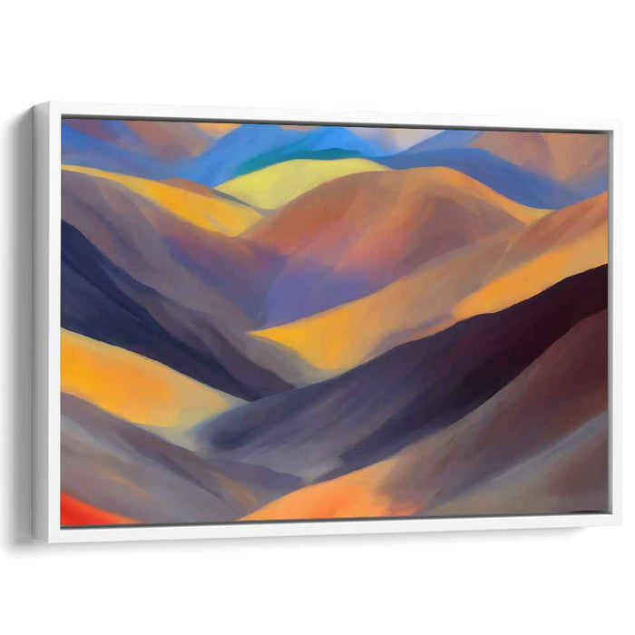 Colorful Echoes in the Meadow: Vibrant Hills and Valleys Canvas Art Print