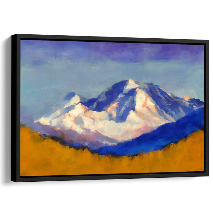 Majestic Mountaintops: Serene Snow-Capped Peaks Canvas Art Print