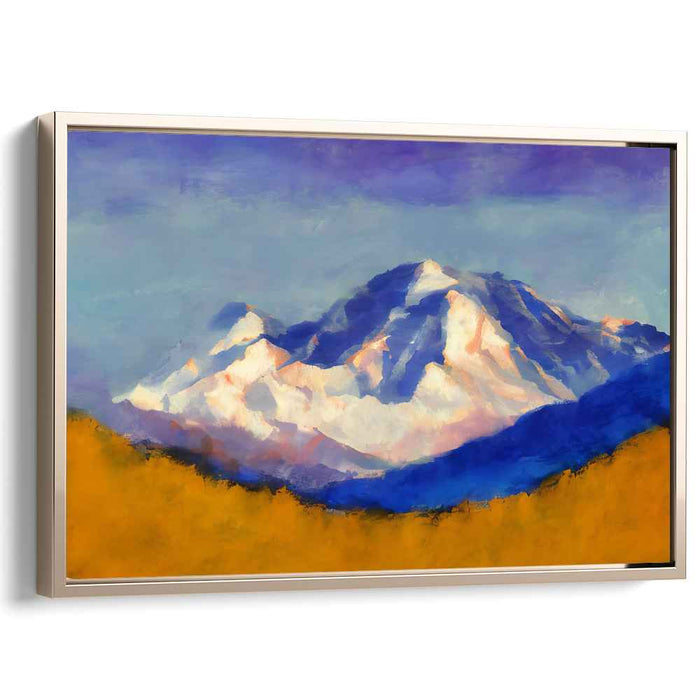 Majestic Mountaintops: Serene Snow-Capped Peaks Canvas Art Print