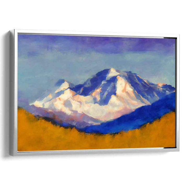 Majestic Mountaintops: Serene Snow-Capped Peaks Canvas Art Print