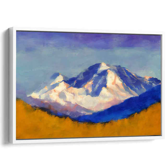 Majestic Mountaintops: Serene Snow-Capped Peaks Canvas Art Print