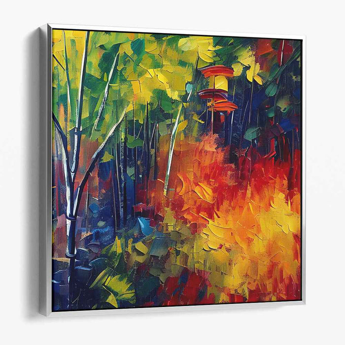 Canopy Cadence: Abstract Expressionist Woodland Canvas Art Print
