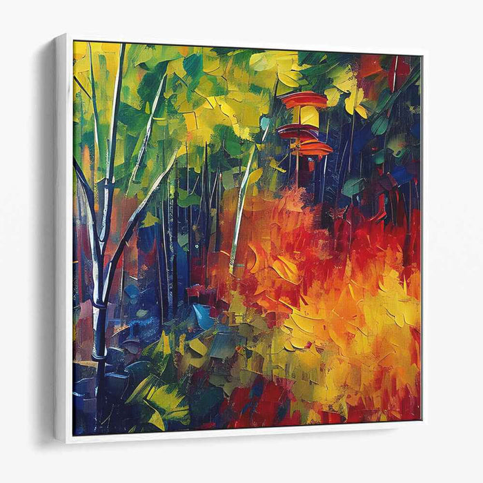 Canopy Cadence: Abstract Expressionist Woodland Canvas Art Print